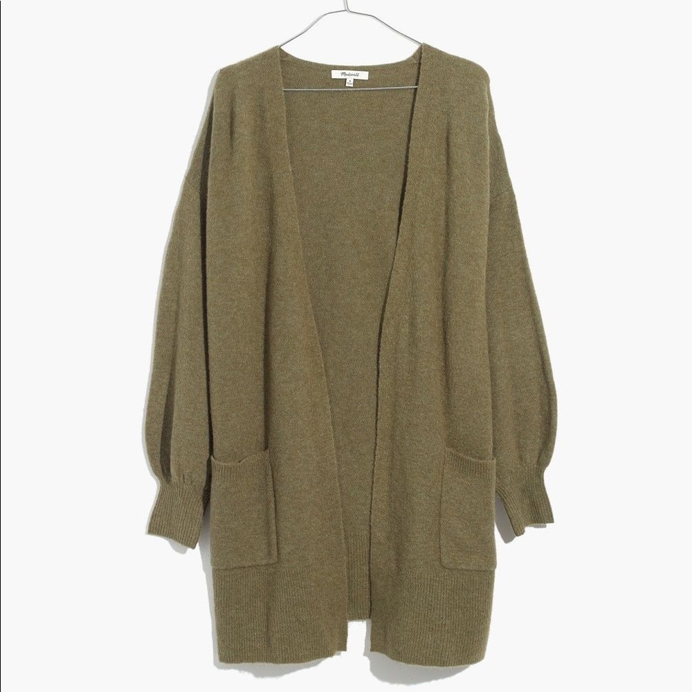 Madewell Edgewater Bubble Sleeve Cardigan Sweater